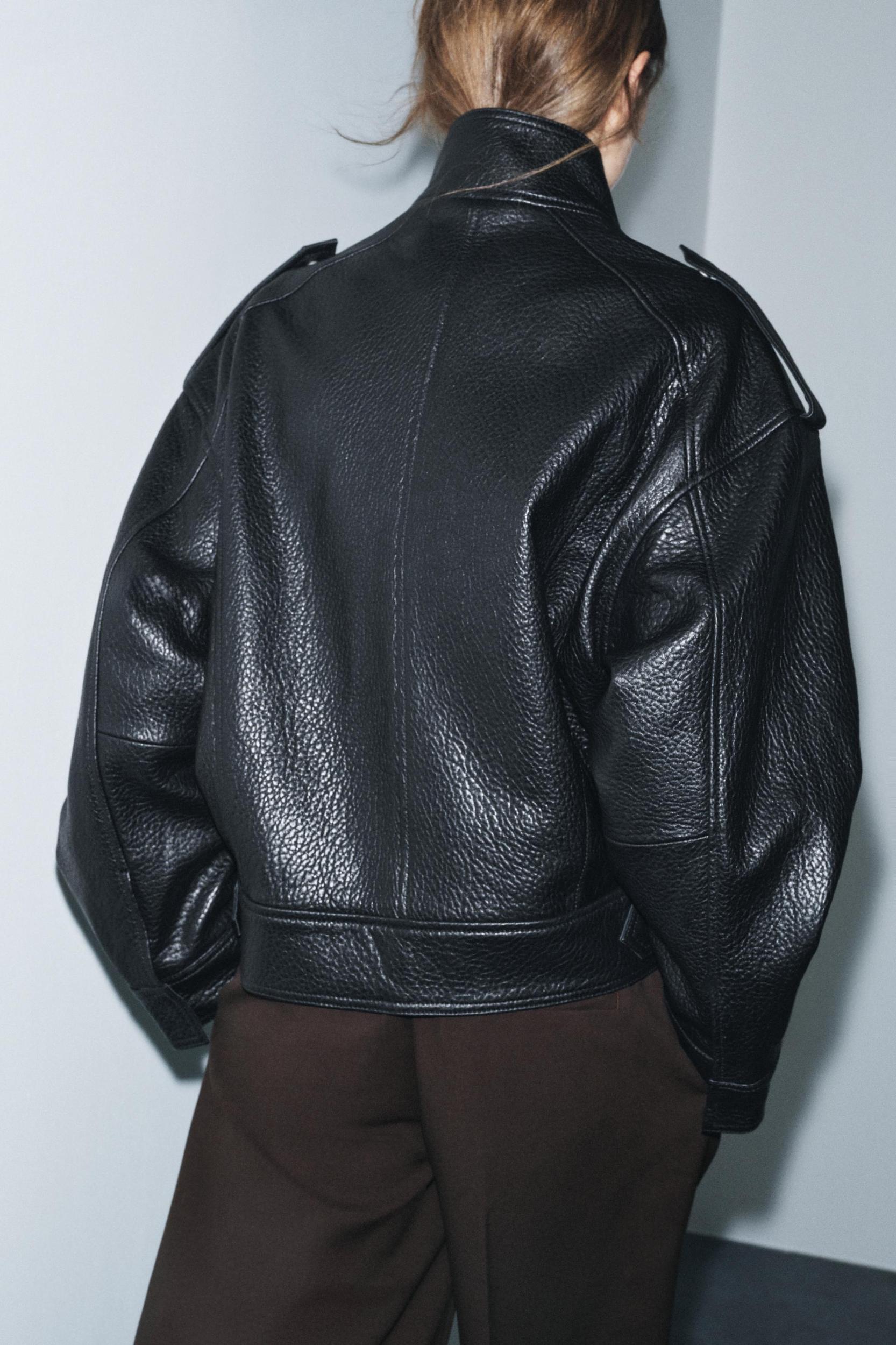 LEATHER BOMBER JACKET ZW COLLECTION LIMITED EDITION Product Image