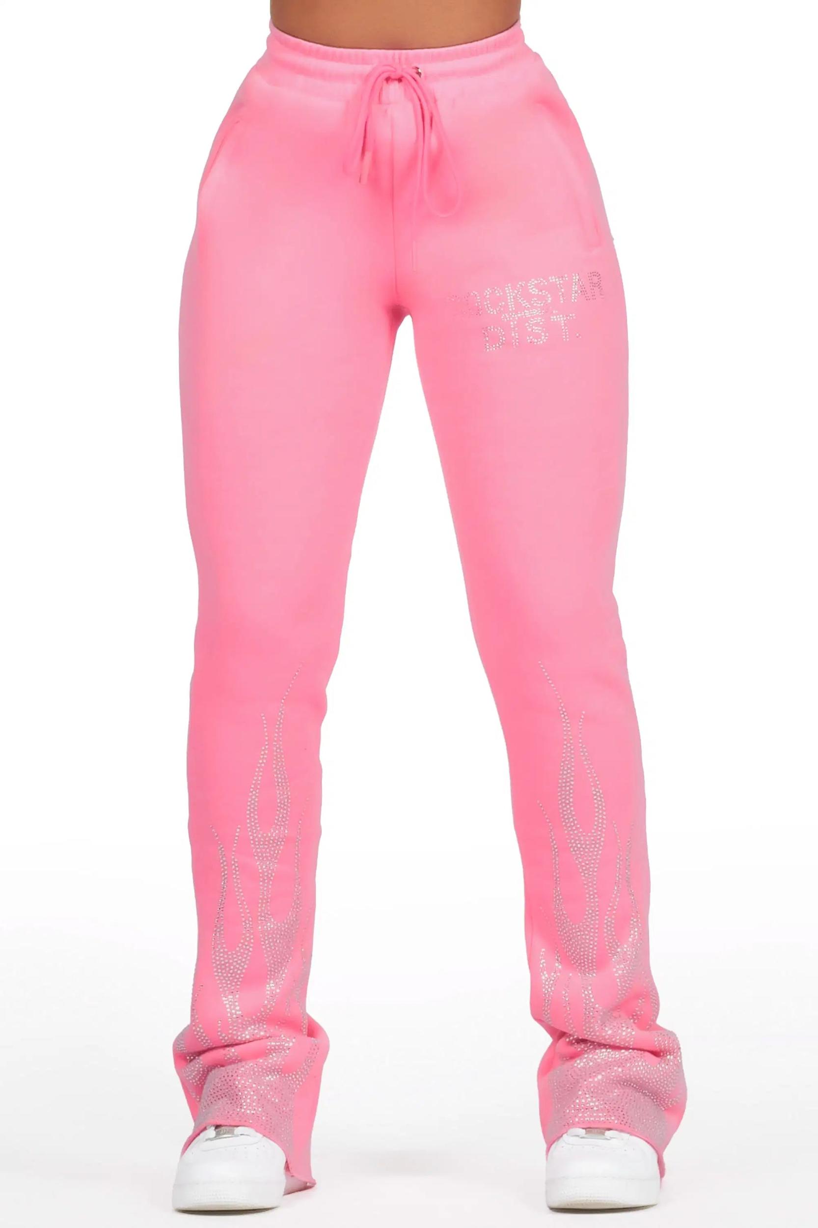 Anastesia Bubblegum Pink Stacked Track Pant Female Product Image