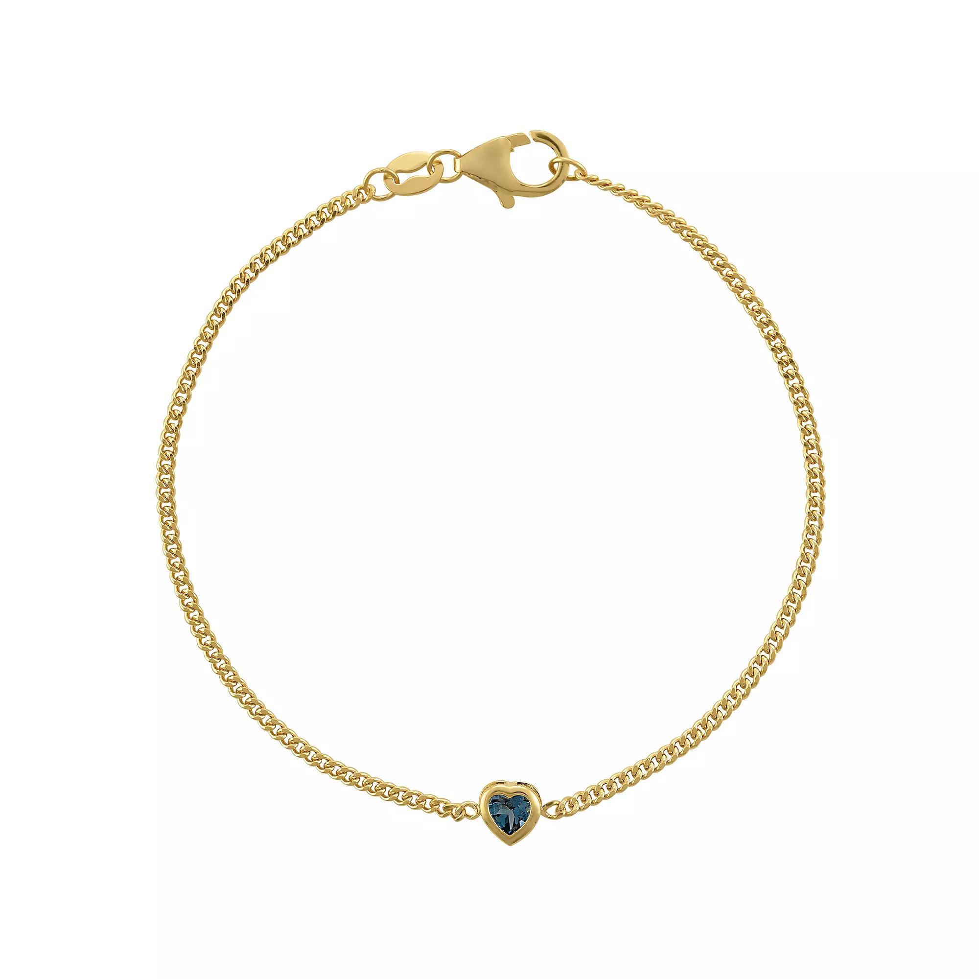 Designs by Gioelli 14k Gold Over Sterling Silver Gemstone Curb Chain Bracelet, Womens, Peridot Product Image