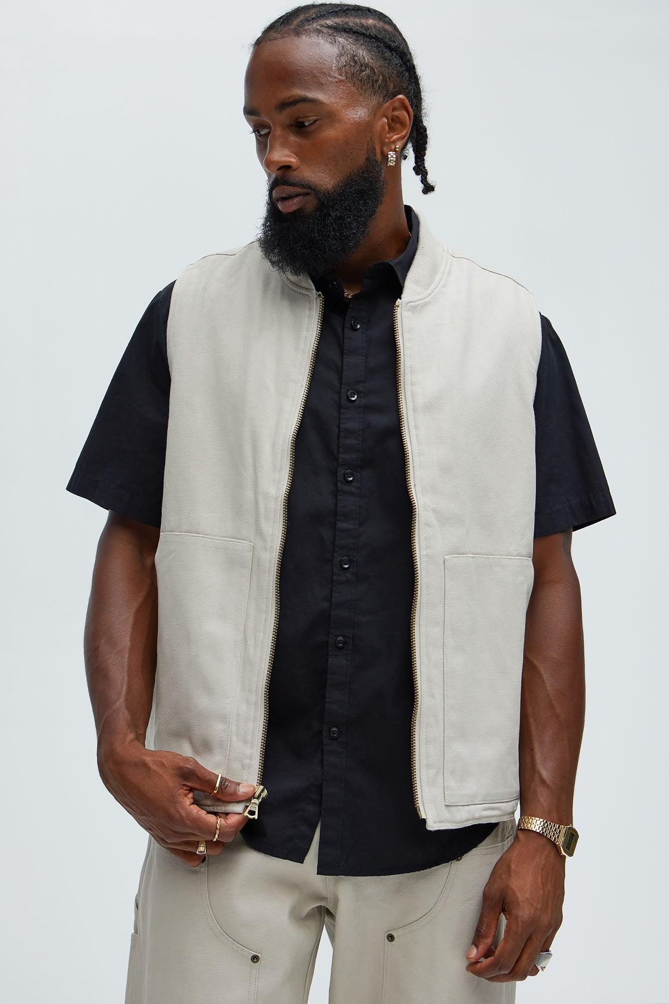 Alexander Utility Canvas Vest - Off White Product Image