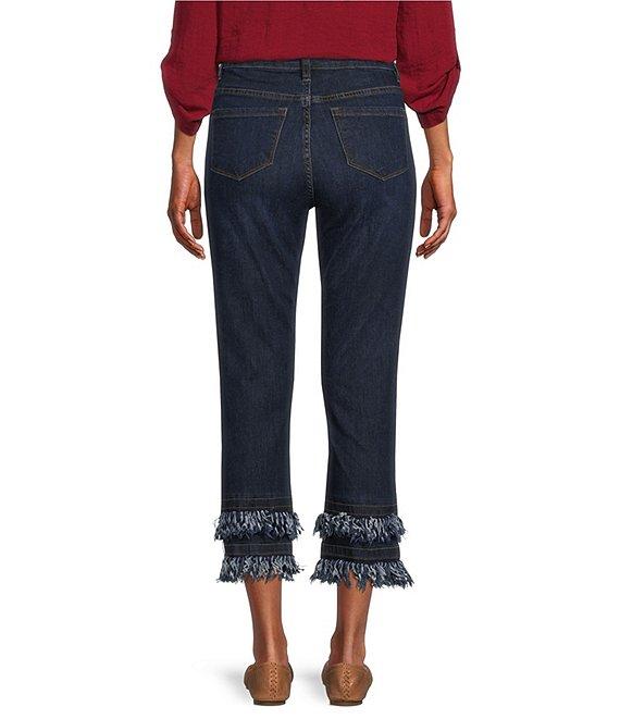 John Mark Straight Leg 5-Pocket Fringe Hem Crop Jeans Product Image