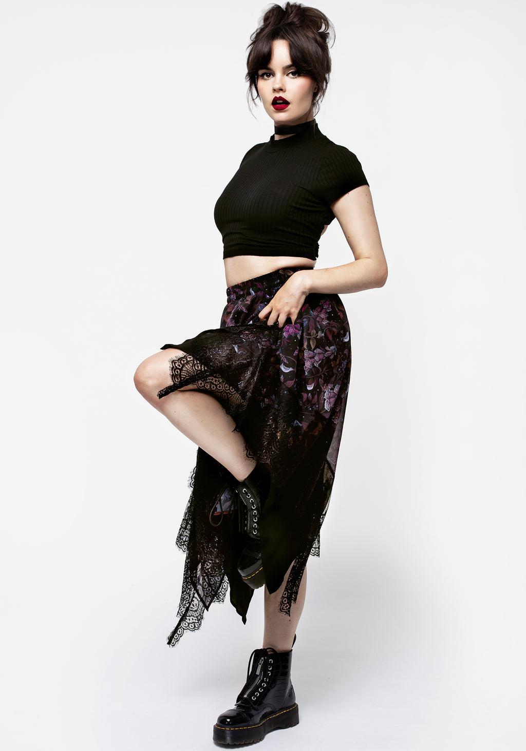 Foxglove Chiffon Handkerchief Hem Skirt Product Image