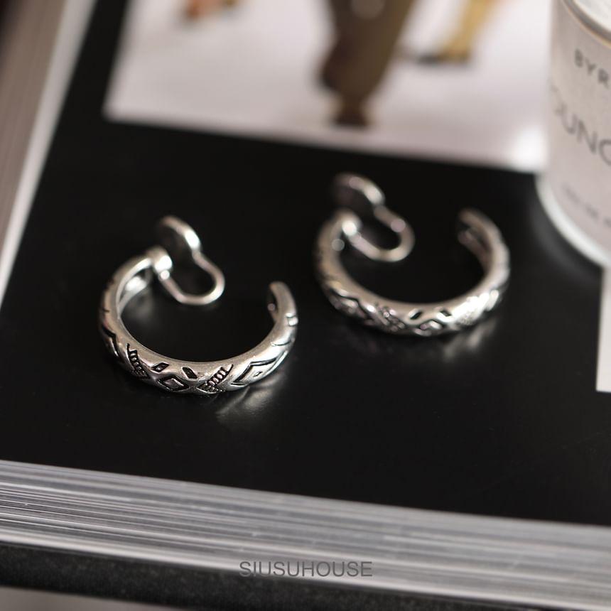 Engraved Open Hoop Earring Product Image