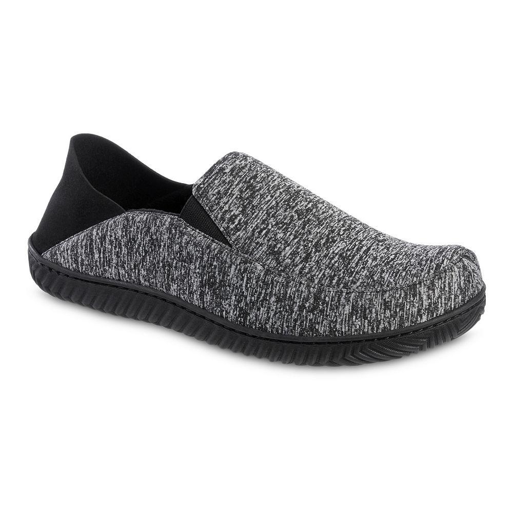 Isotoner Men's Miles Sport Knit Closed Back Slippers - Black Product Image