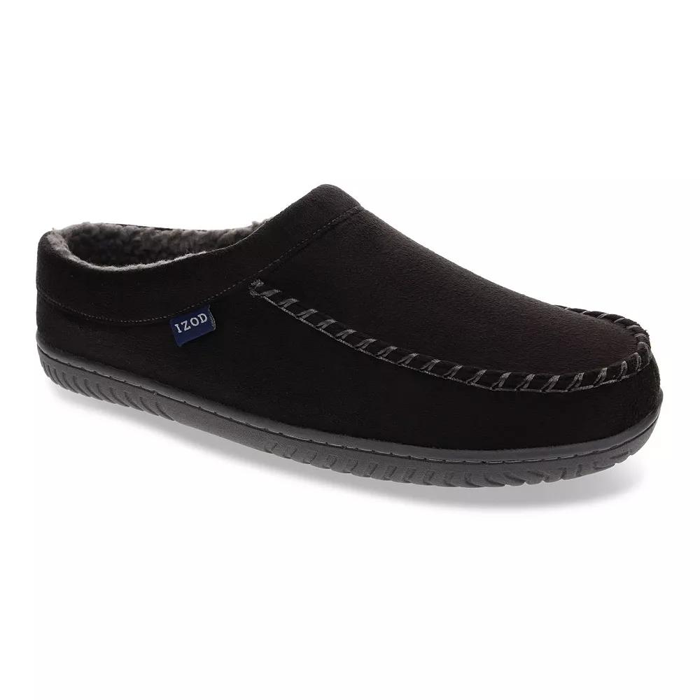 IZOD Men's Knit Clog Slippers, Size: 8, Black Product Image
