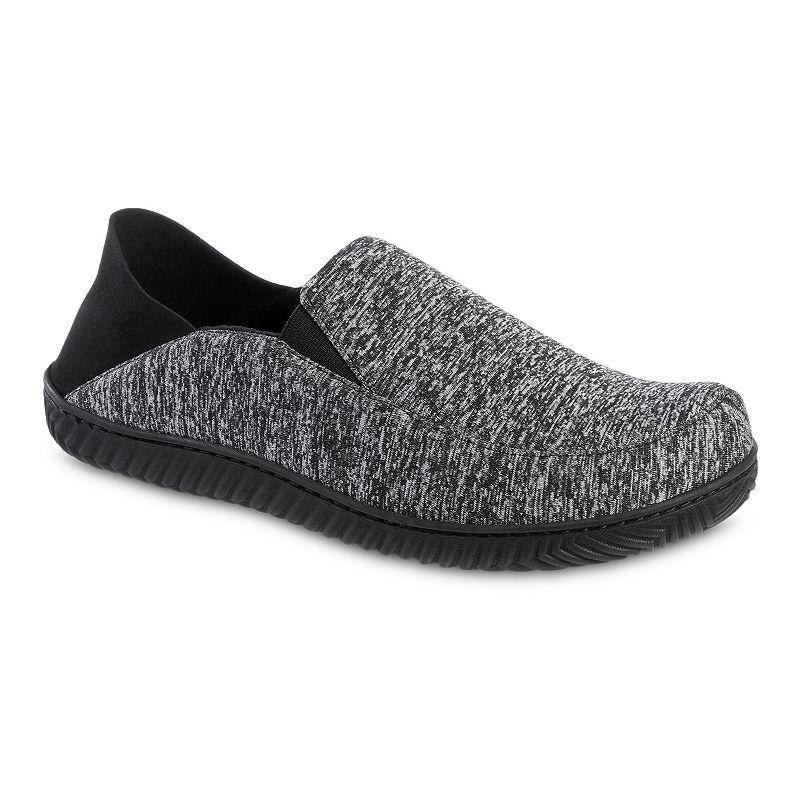 Isotoner Men's Miles Sport Knit Closed Back Slippers - Black Product Image