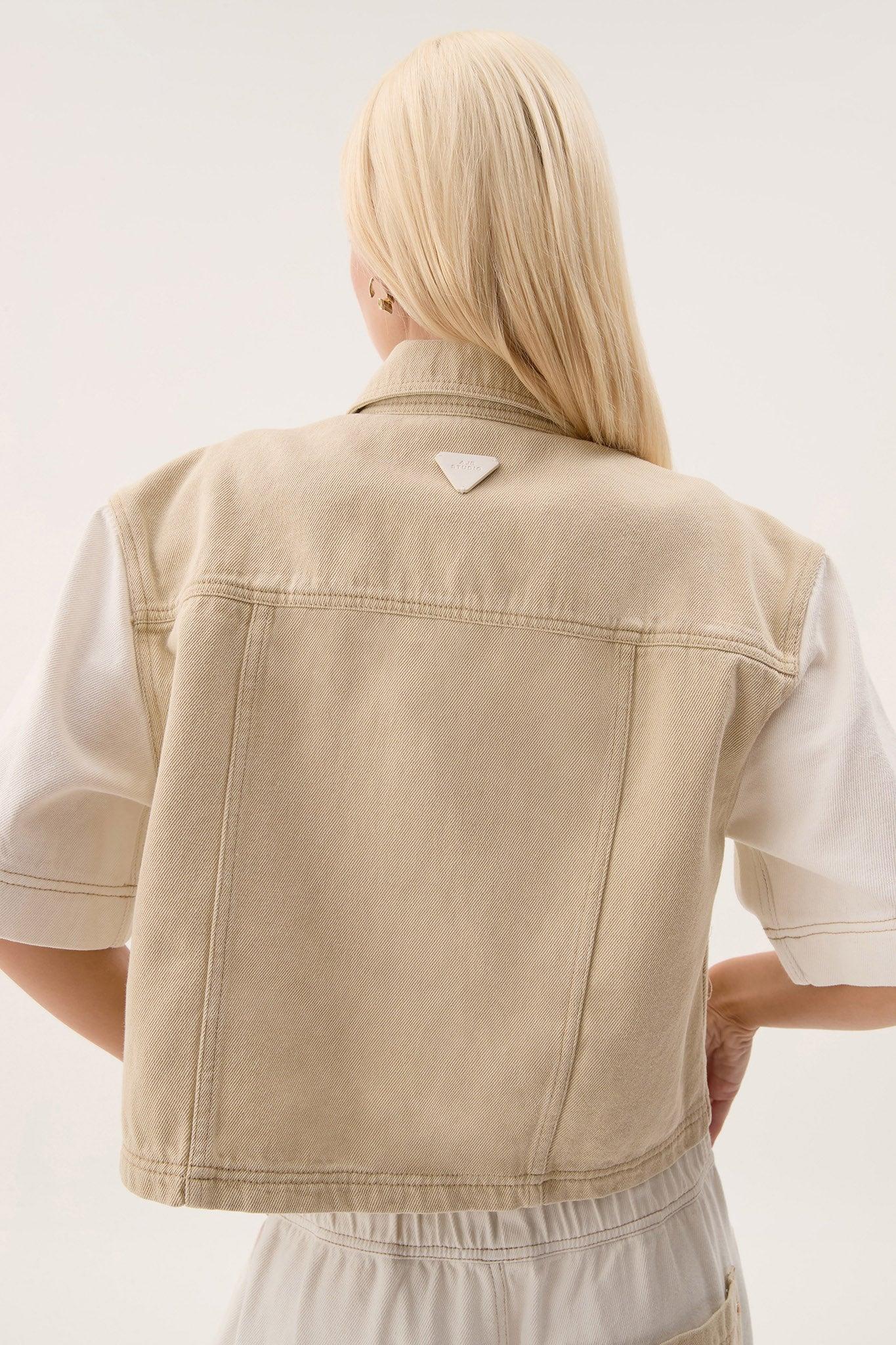 Sadie Cropped Denim Shirt Product Image