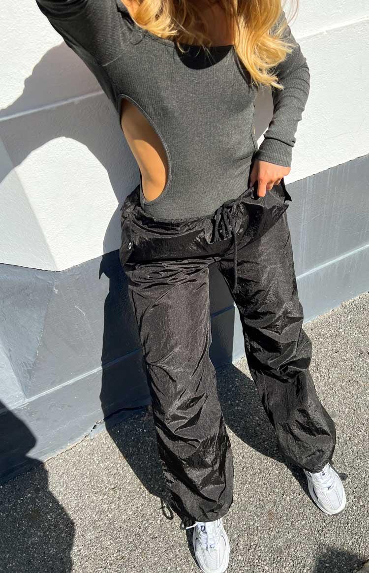 Elena Grey Long Sleeve Bodysuit Product Image