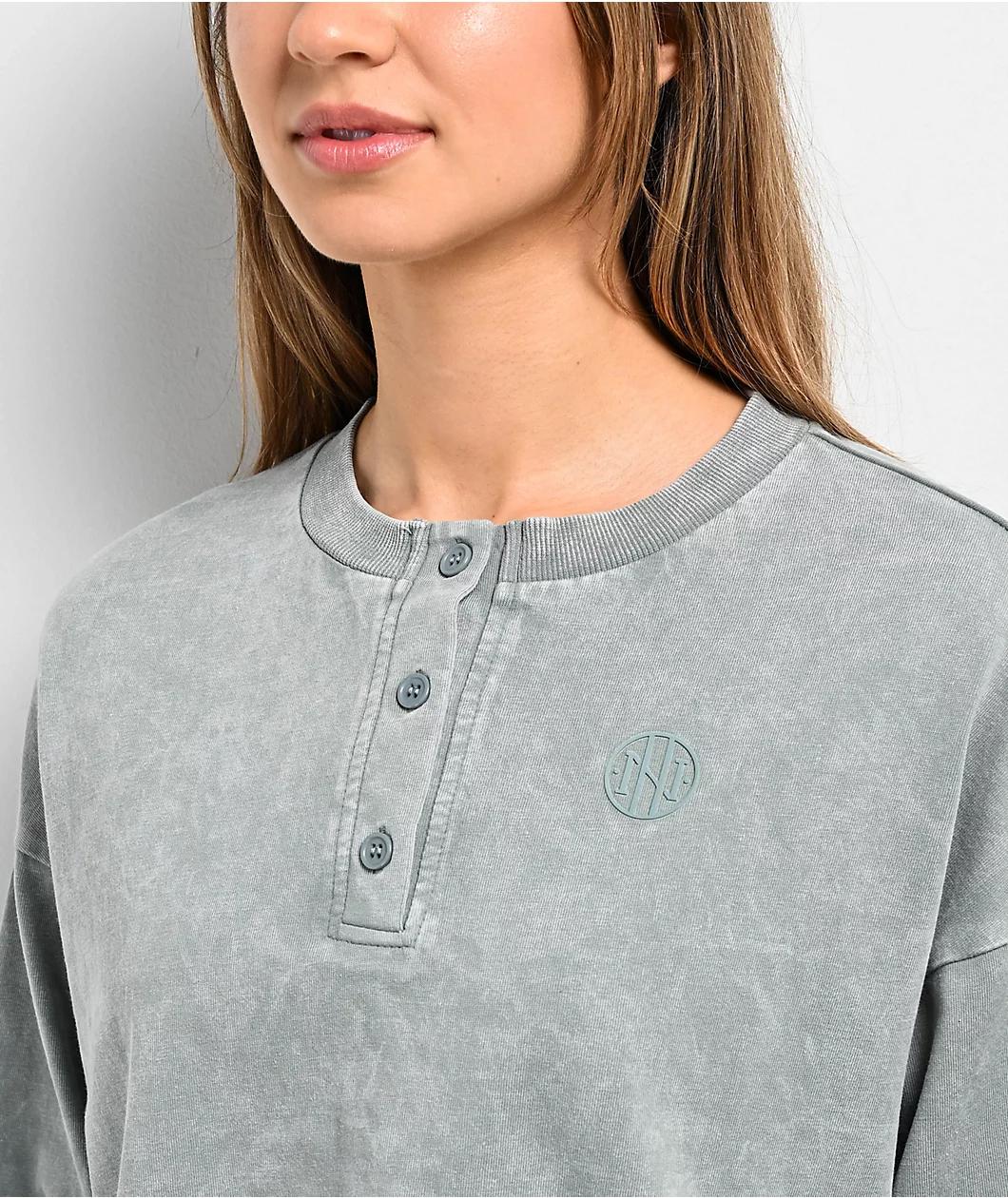 Ninth Hall Fundamentals Kaliska Lead Boxy Crop Long Sleeve T-Shirt Product Image