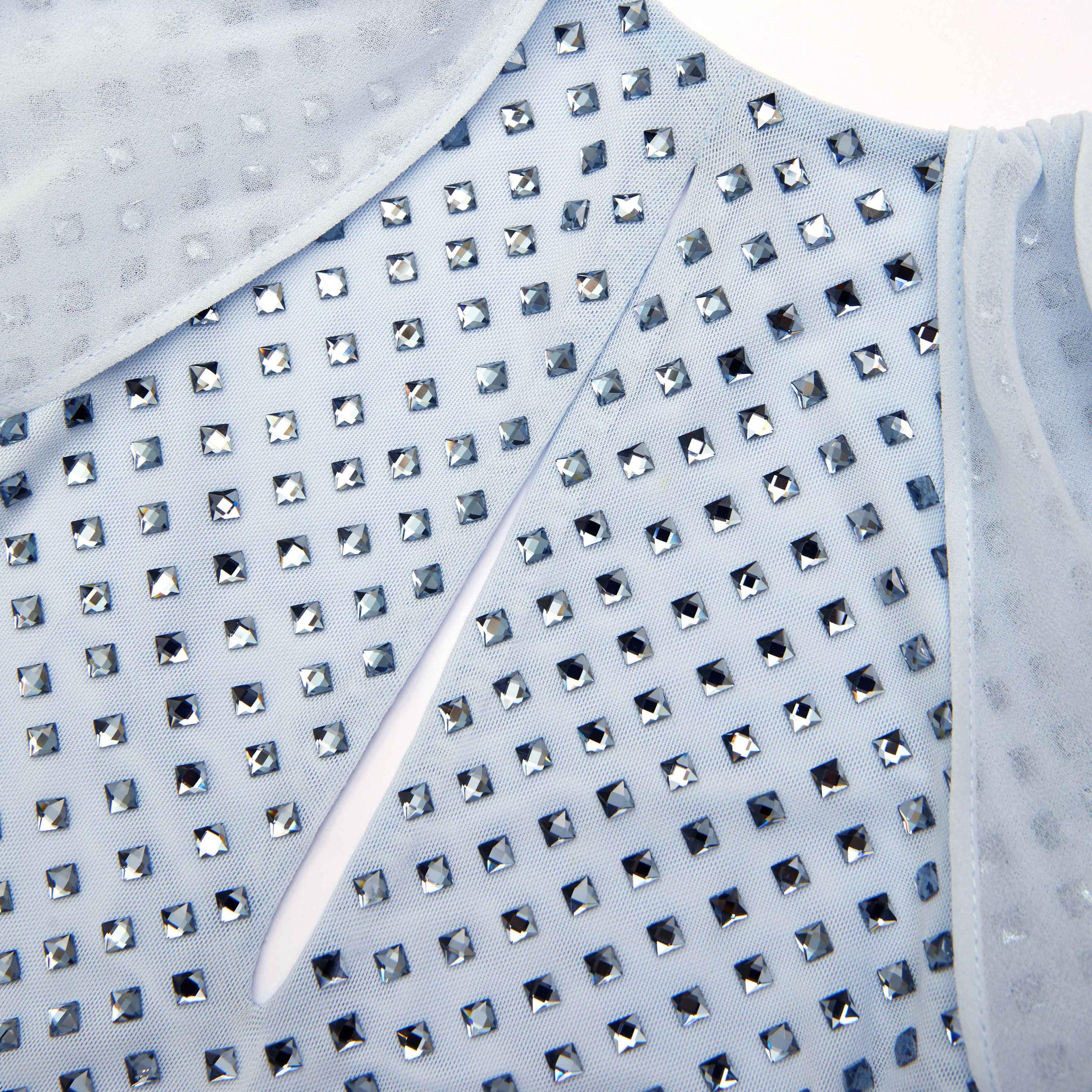 Pale Blue Rhinestone Cape Maxi Dress Product Image