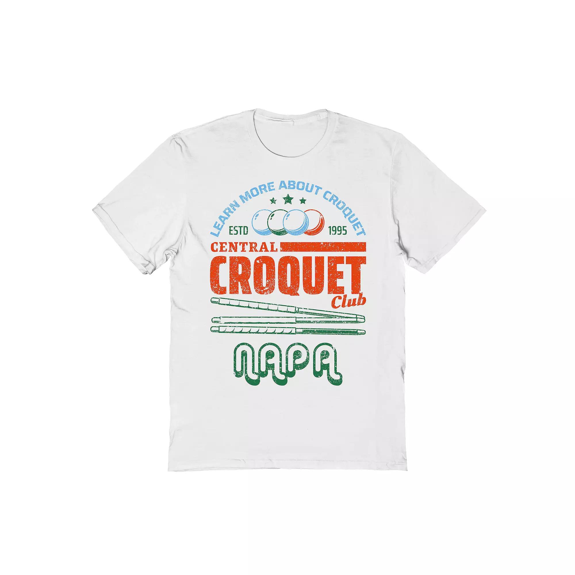 Men's Americana Collection Central Croquet Graphic Tee, Size: Large, White Product Image