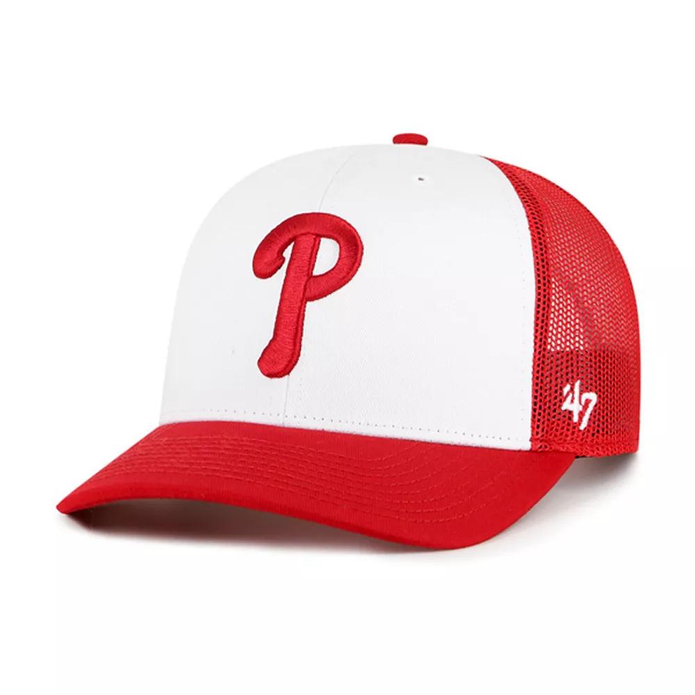 Mens 47 /Red Philadelphia Phillies Freshman Trucker Adjustable Hat Product Image