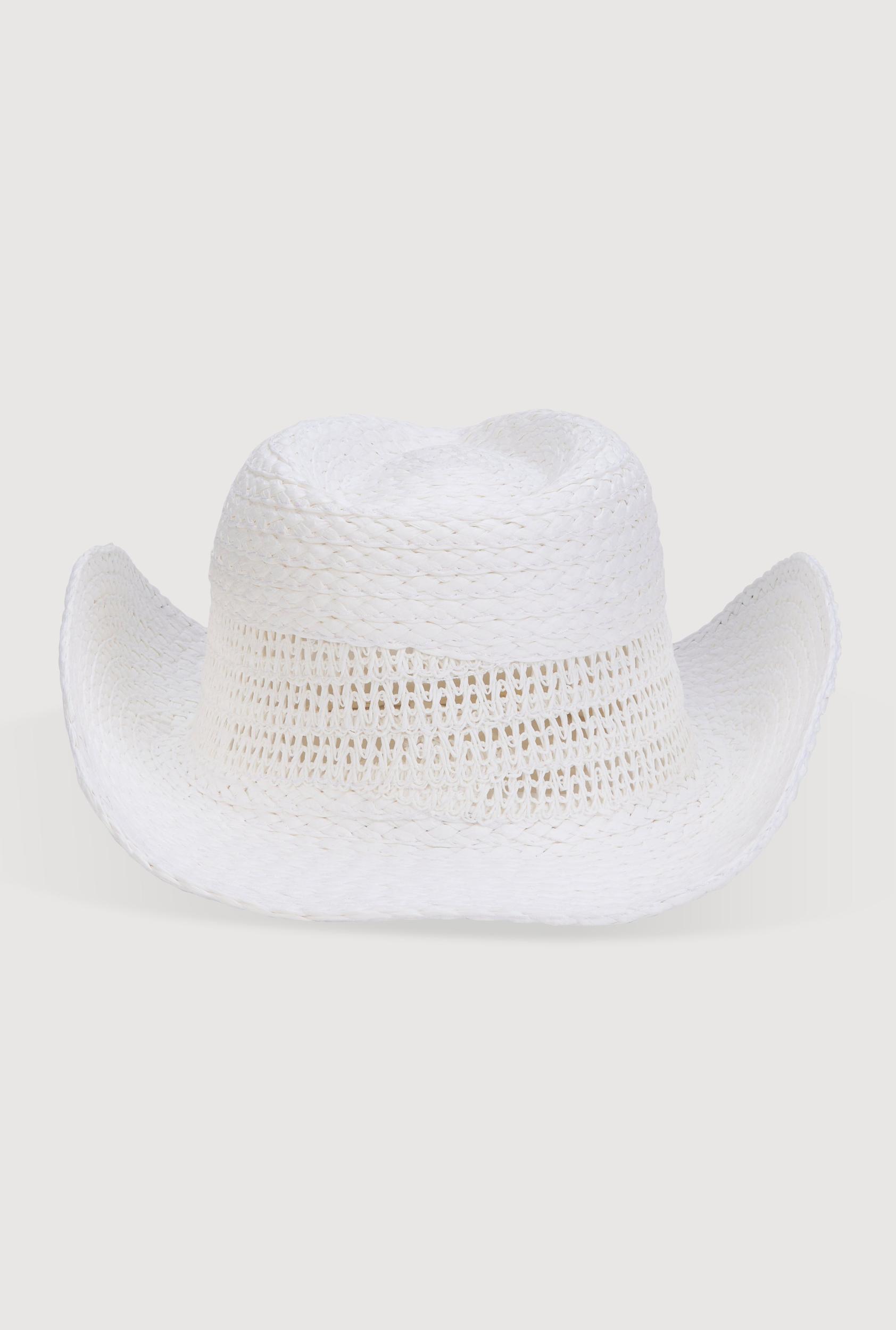Beaded Toggle Drawstring Straw Cowboy Hat Female Product Image