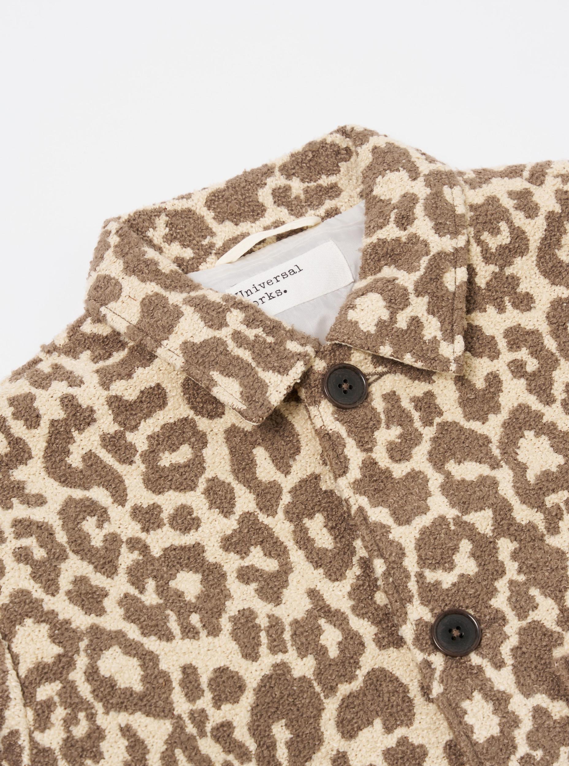 Universal Works Simple Bakers Jacket in Natural Crazy Leopard Product Image