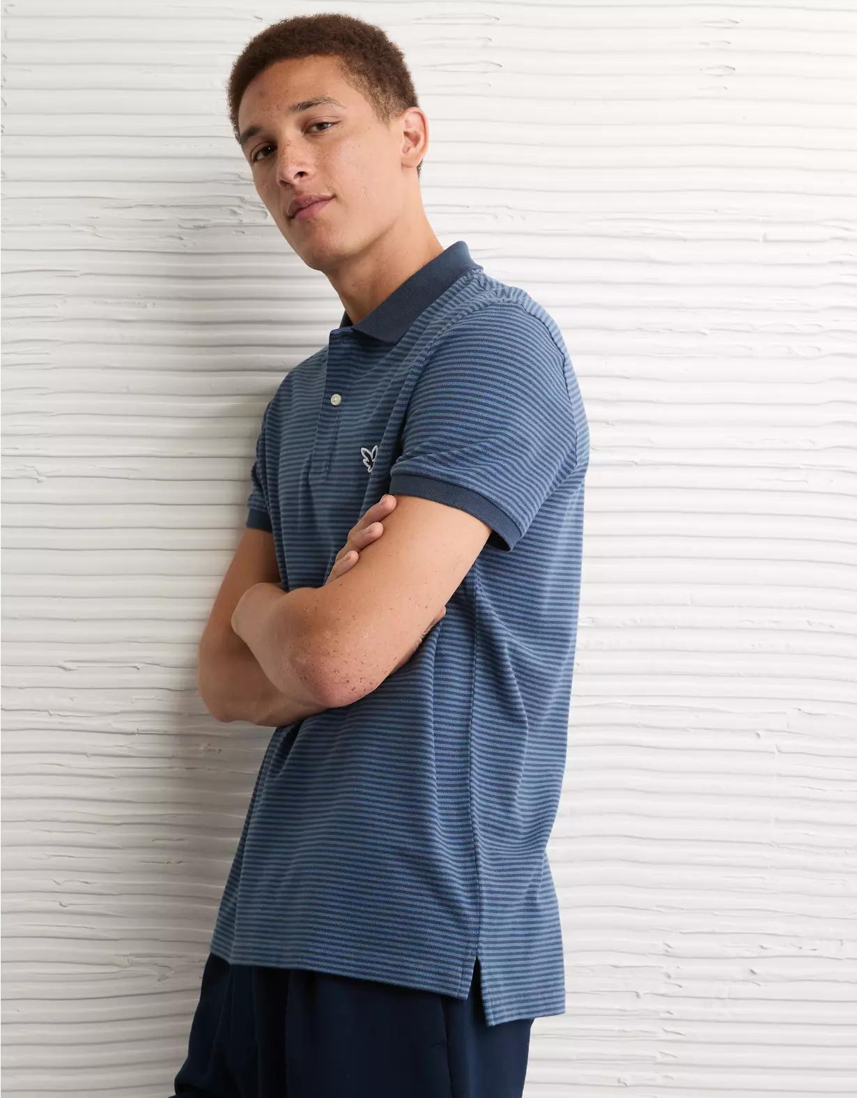 AE Lived-In Slim Fit Pique Polo Shirt Product Image