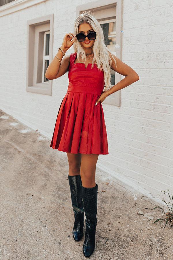 Boston Nights Faux Leather Dress Product Image