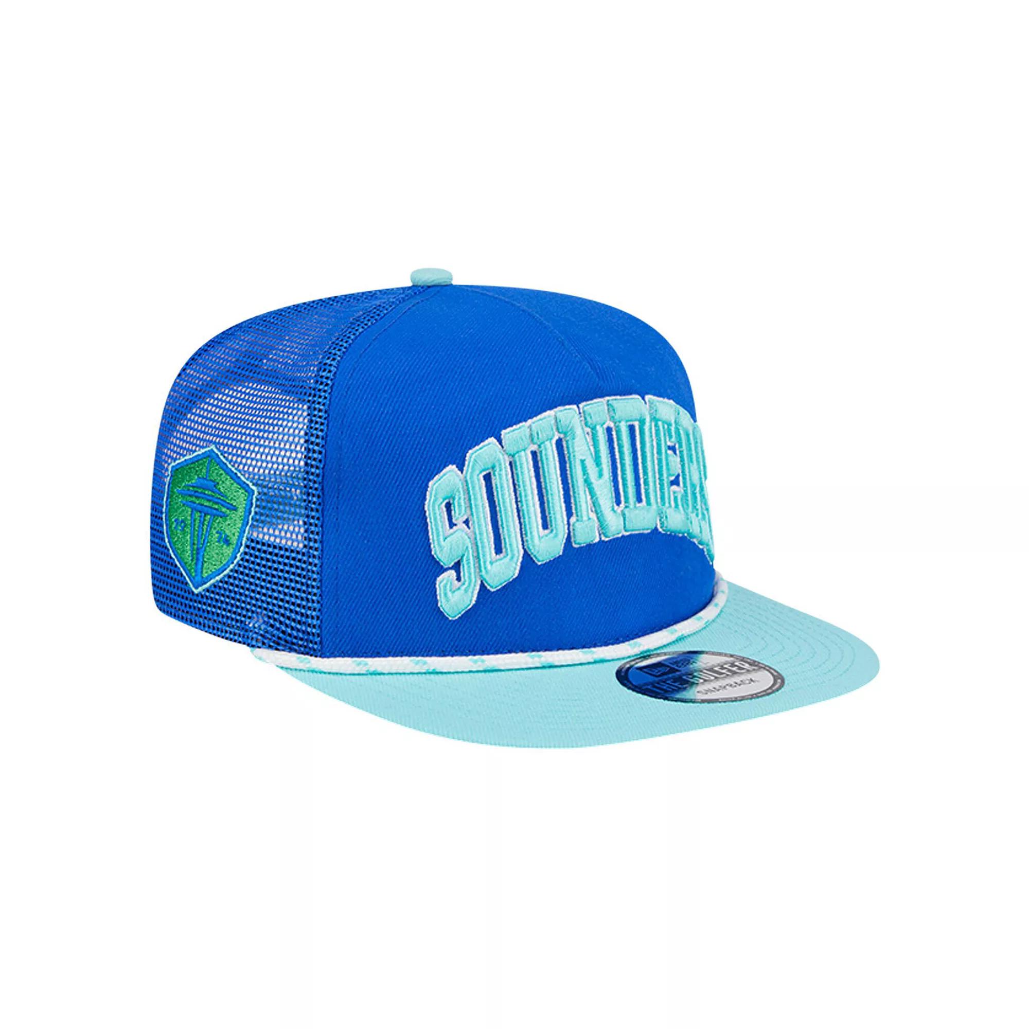 Men's New Era Blue Seattle Sounders FC Throwback Golfer Snapback Hat Product Image