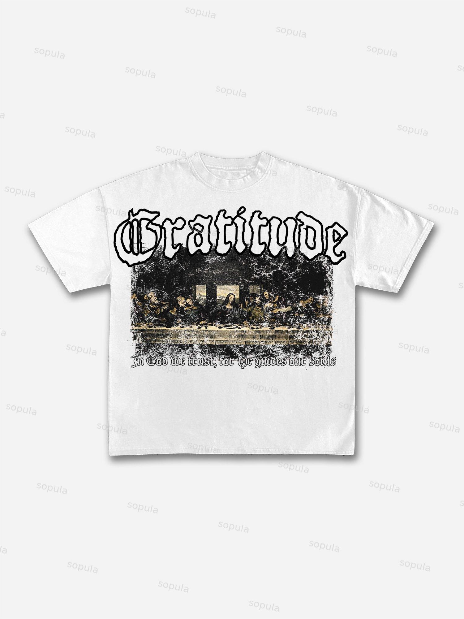 The Last Supper Vintage Graphic Cotton T-shirt Product Image