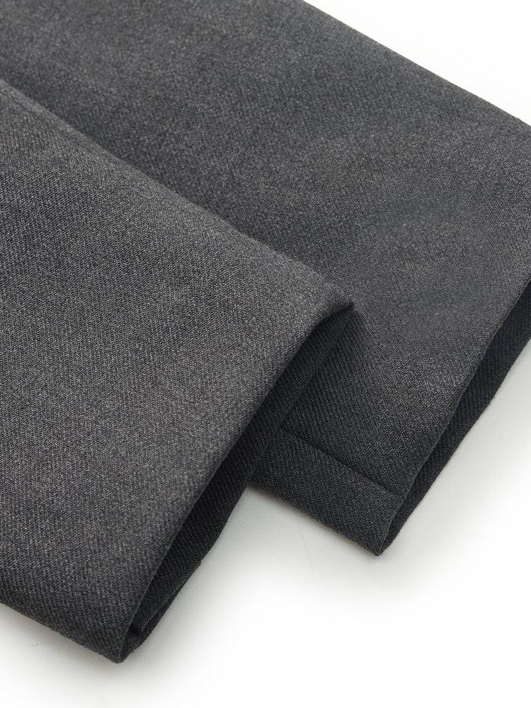 Wool Blend Crop Jacket And A-Line Skirt Two-Piece Set With Leather Bel Product Image