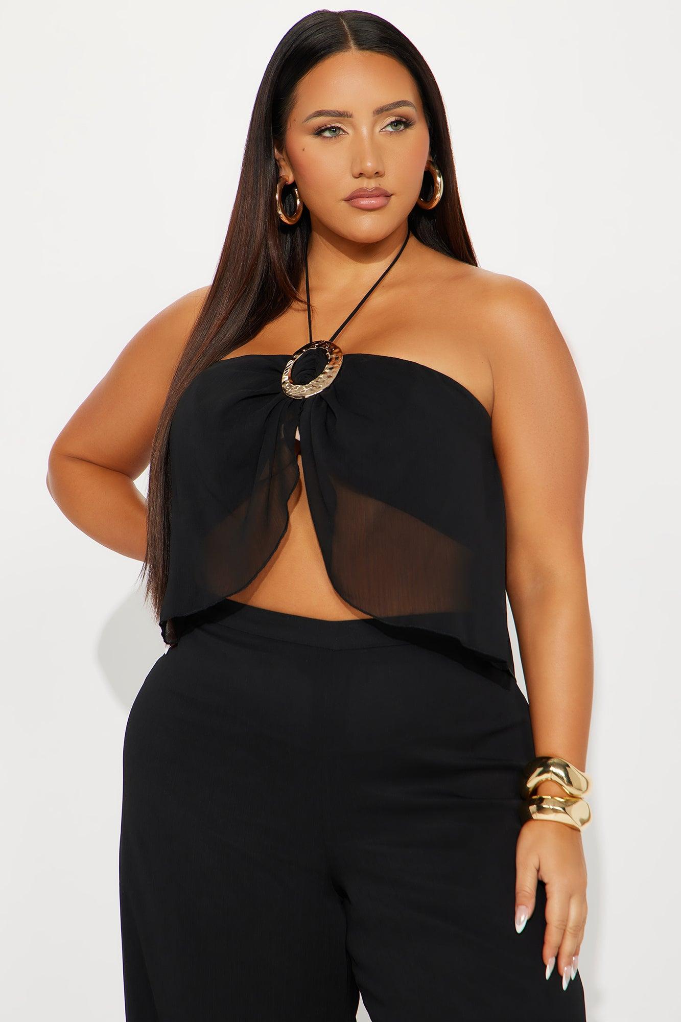 Carmen Wide Leg Pant Set - Black Product Image