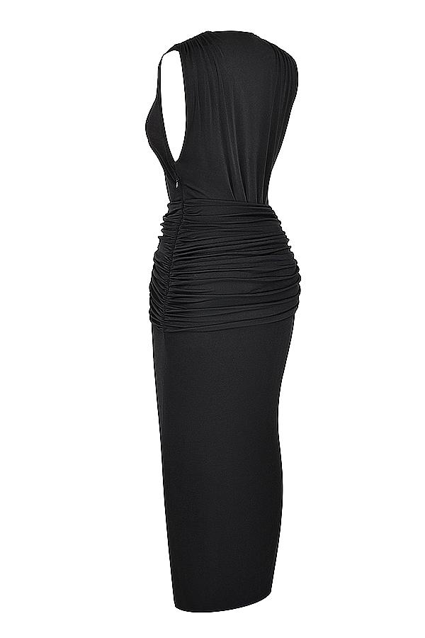 Larelle  black plunge maxi dress Product Image