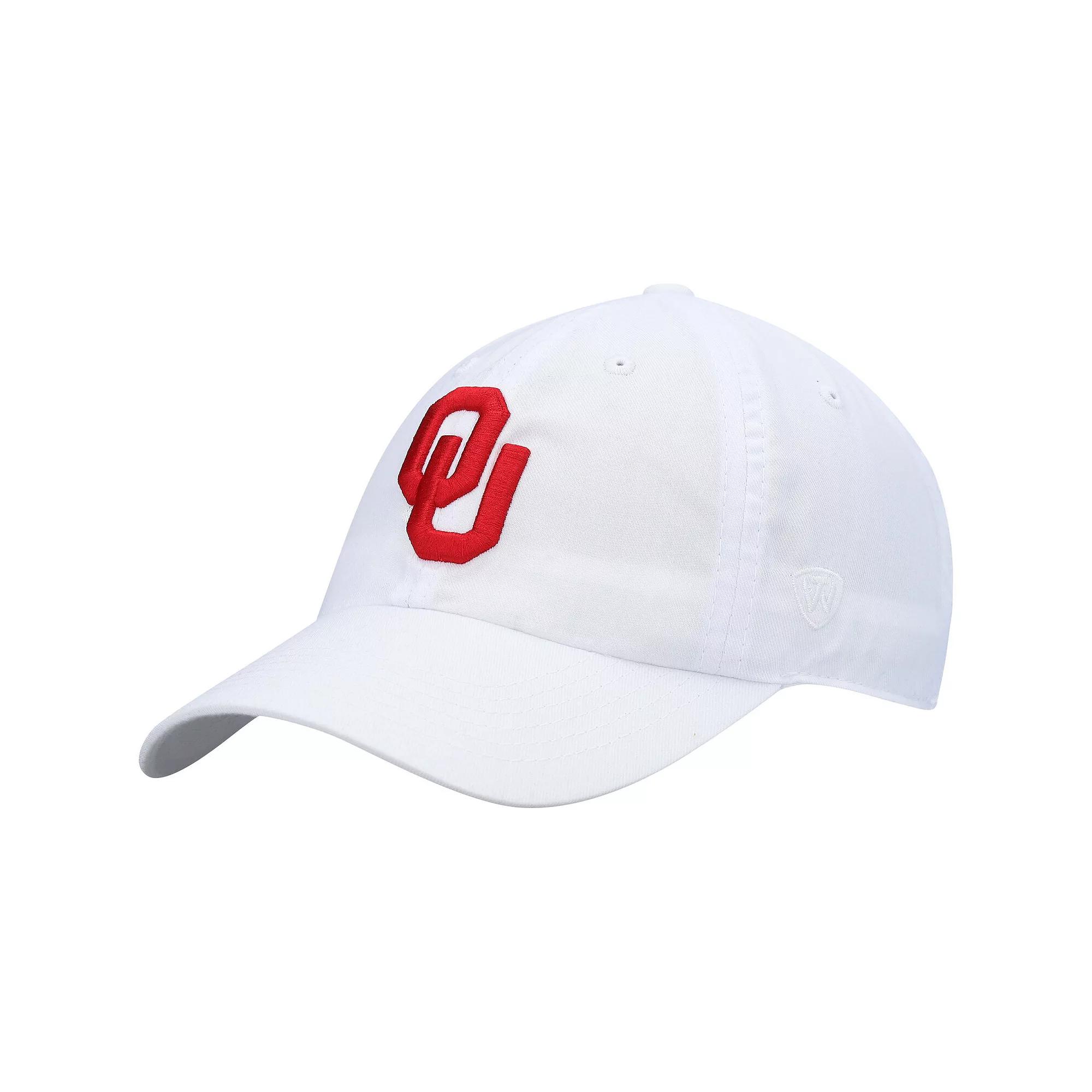 Men's Top of the World White Oklahoma Sooners Staple Adjustable Hat Product Image