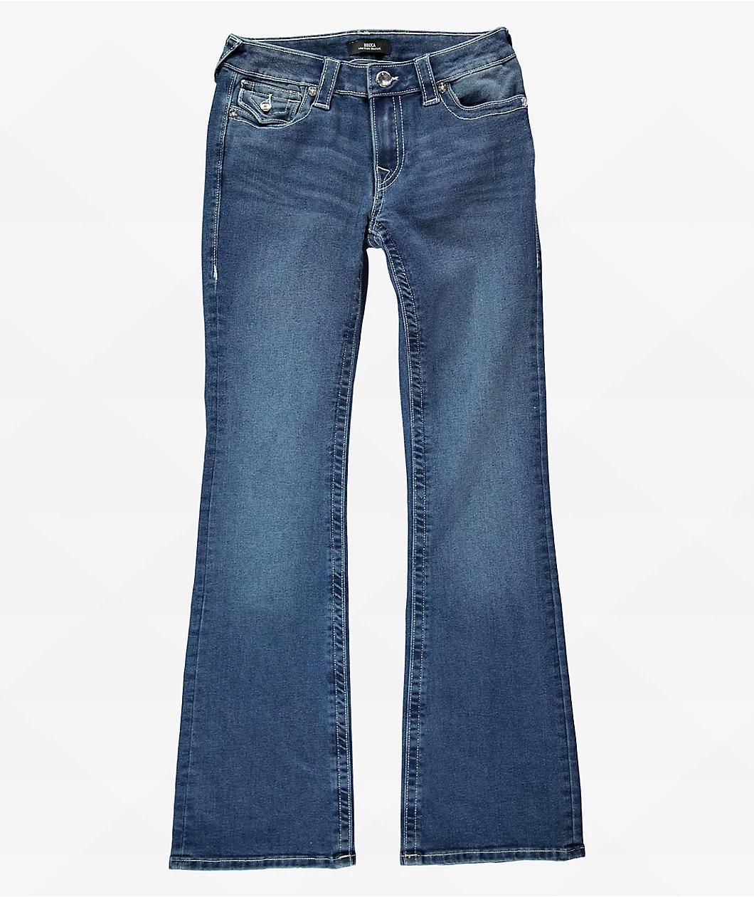 True Religion Becca Crystal Wing Marina Mid Rise Bootcut Jeans Product Image