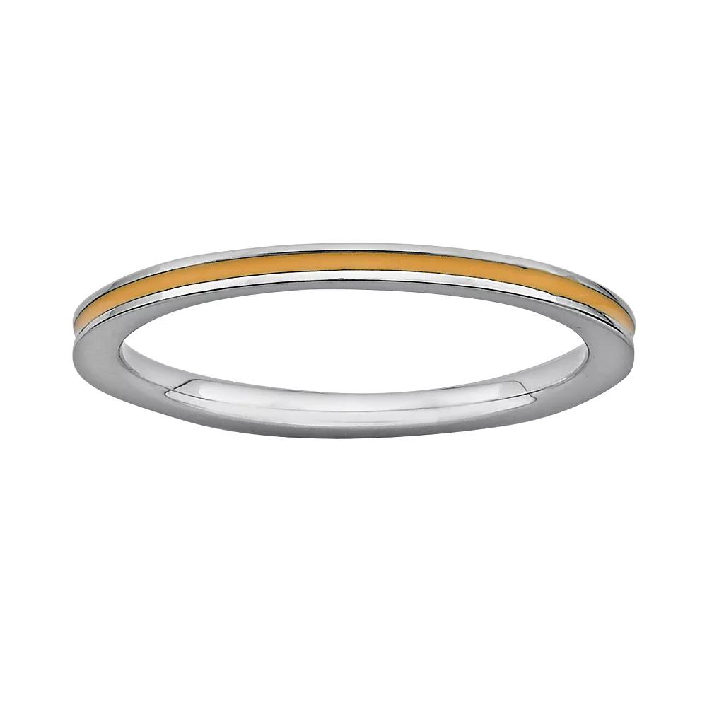 Stacks & Stones Sterling Silver Orange Enamel Stack Ring, Women's, Size: 5 Product Image