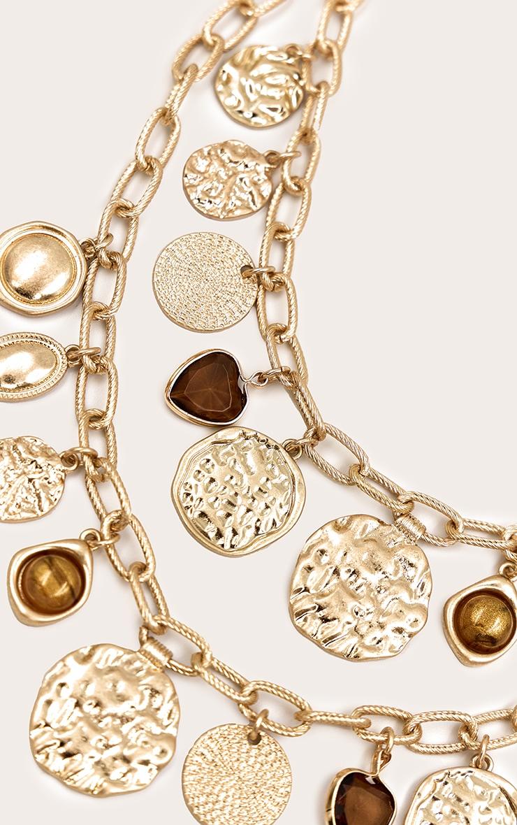 Gold Multi Charm Layered Necklace Product Image