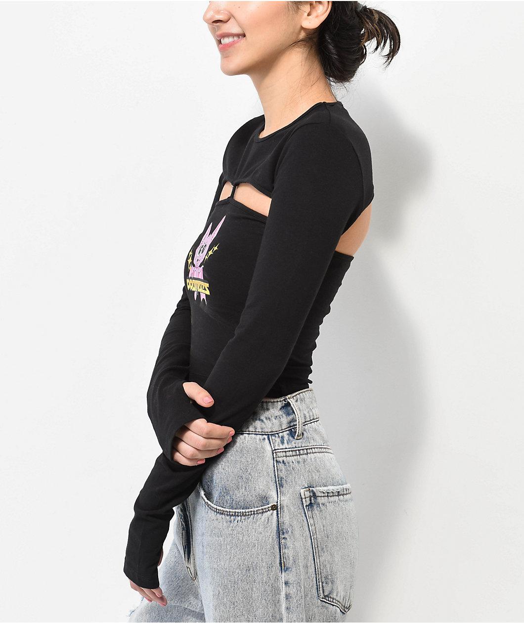 Broken Promises Edward Black Cut Out Long Sleeve Shirt Product Image