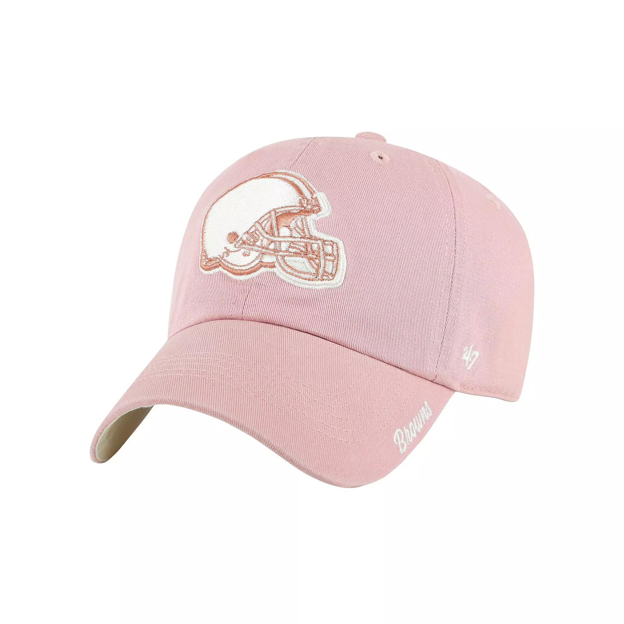 Women's '47 Pink Cleveland Browns Ballpark Cheer Dusty Rose Clean Up Adjustable Hat Product Image
