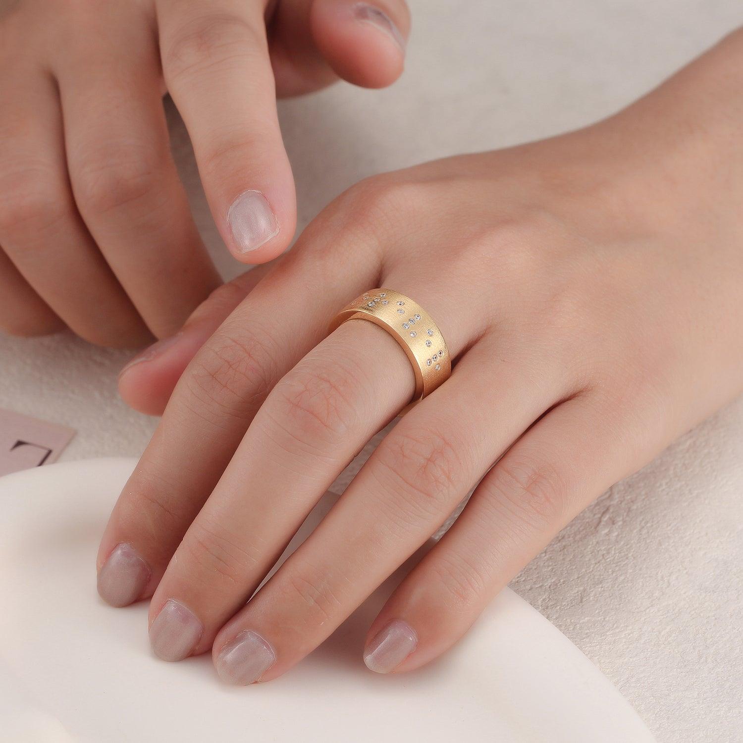 Touchstone Forever Band Ring Brushed Gold Product Image