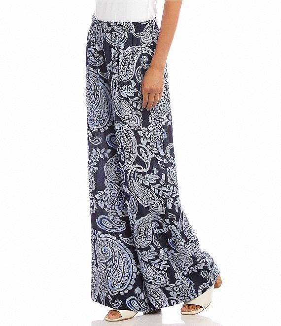 Karen Kane Paisley High Rise Wide Leg Pants Product Image