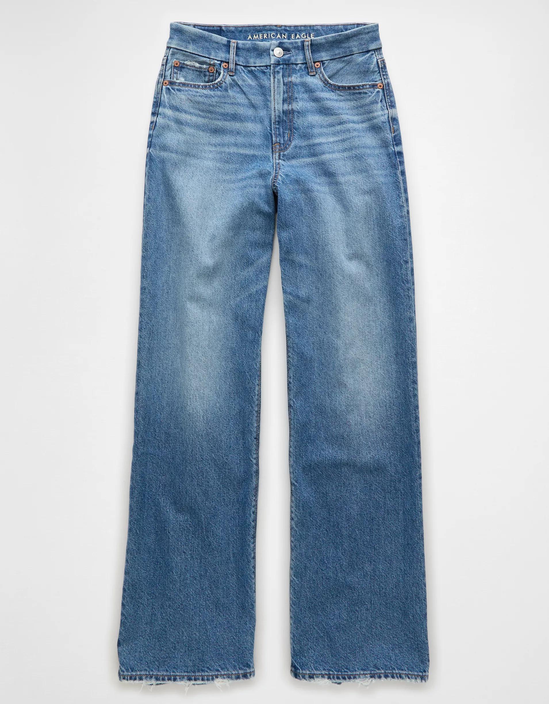 AE Strigid Curvy Super High-Waisted Baggy Straight Jean Product Image