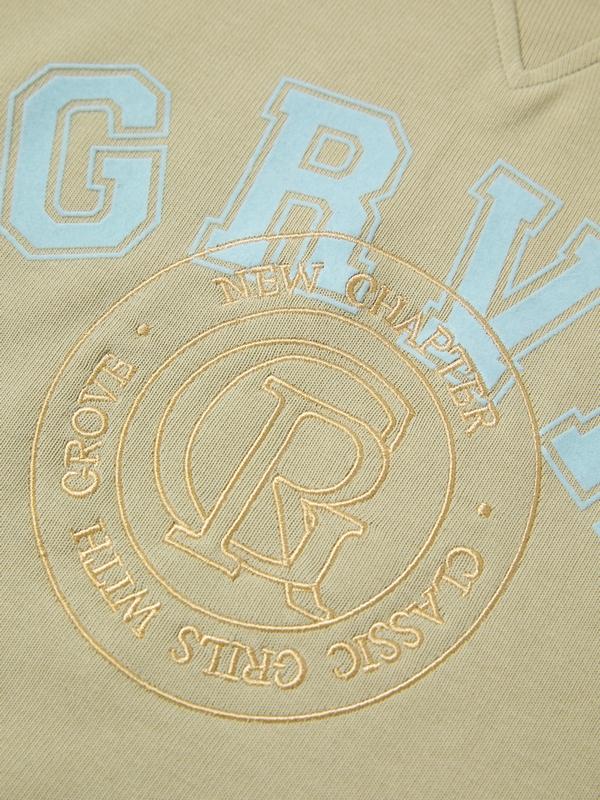 Contrast Color Letter Print Oversized Hoodie Product Image