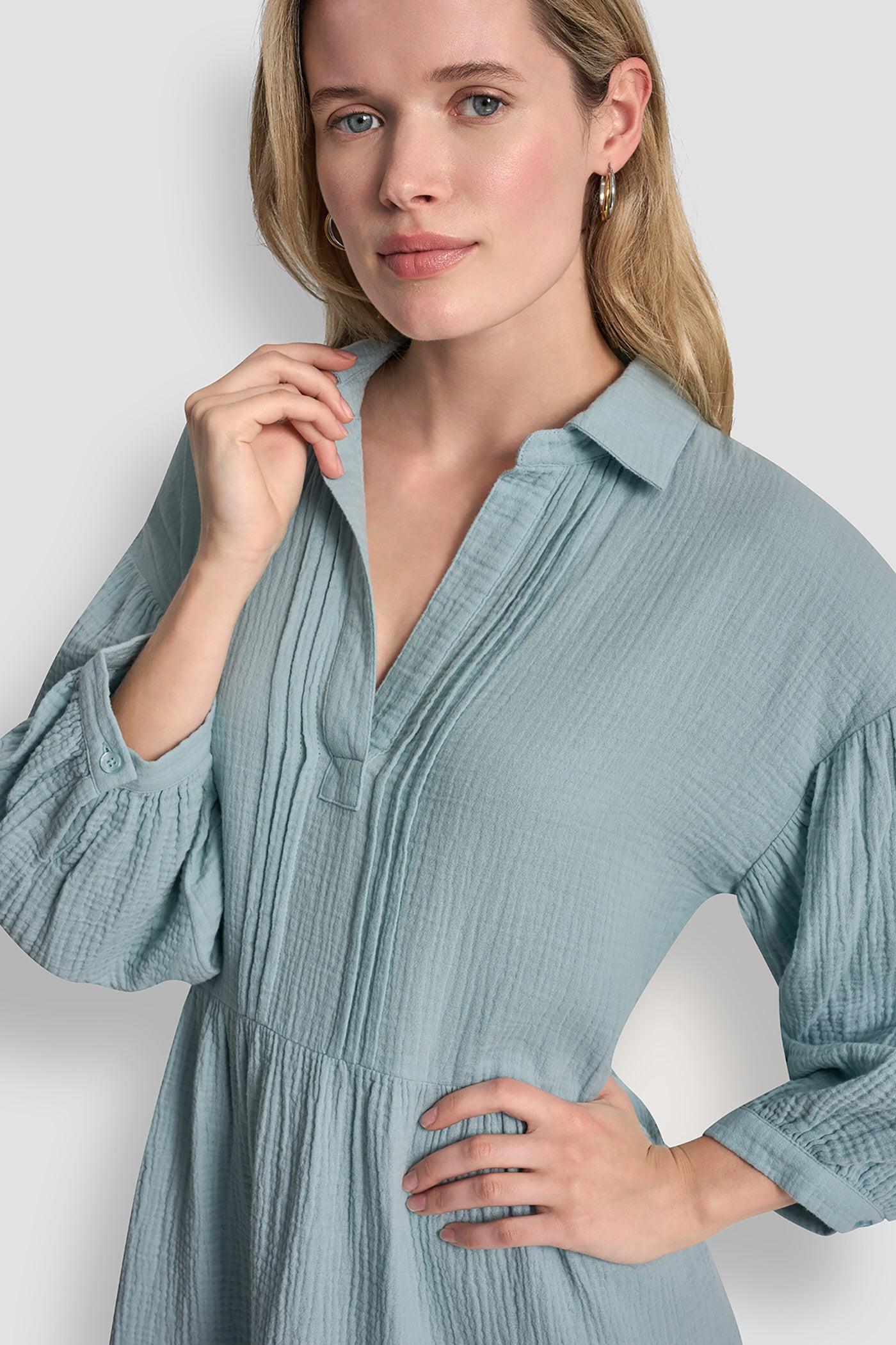 GAUZE V-NECK DRESS Product Image