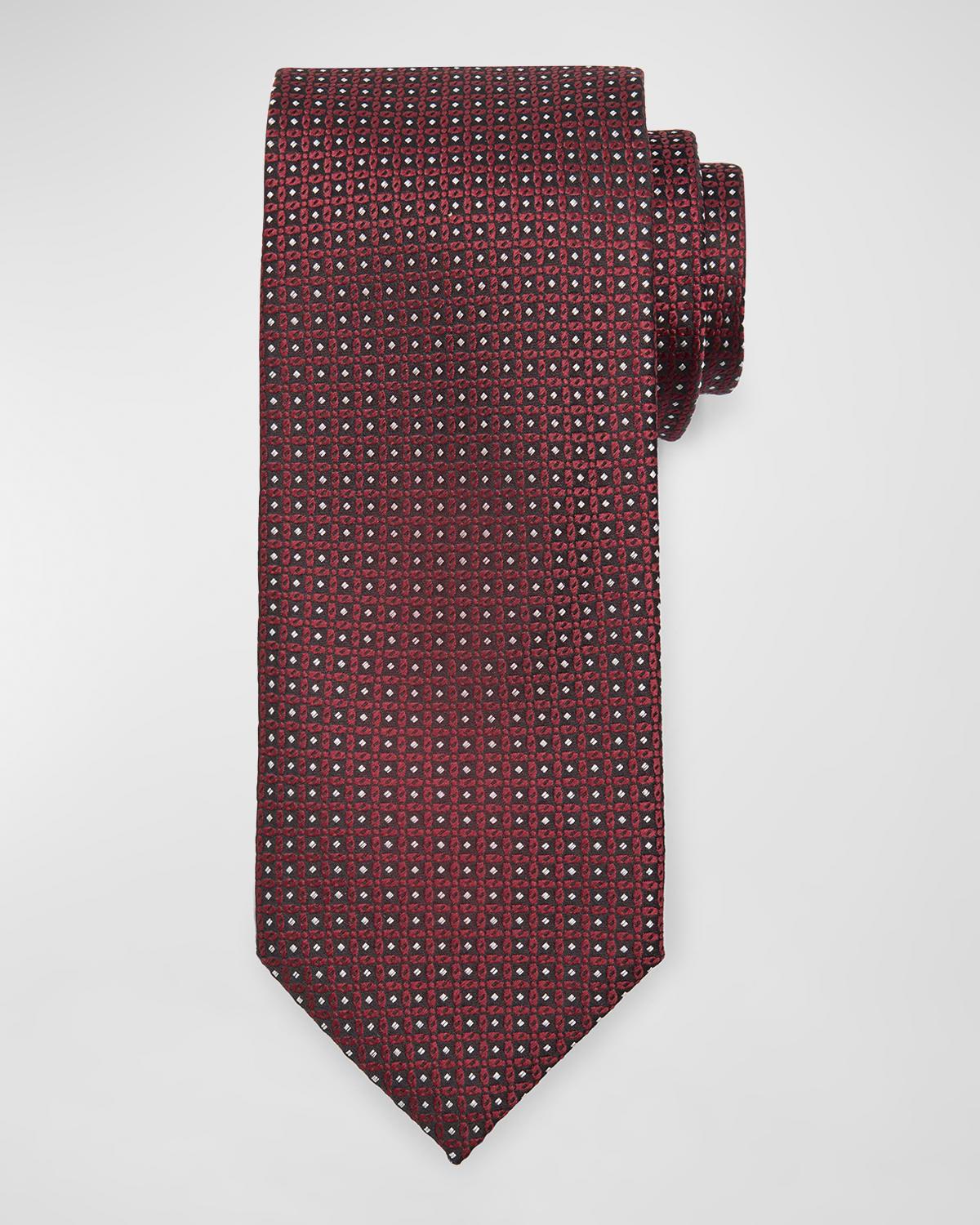 Mens Pin Point Silk Jacquard Tie Product Image