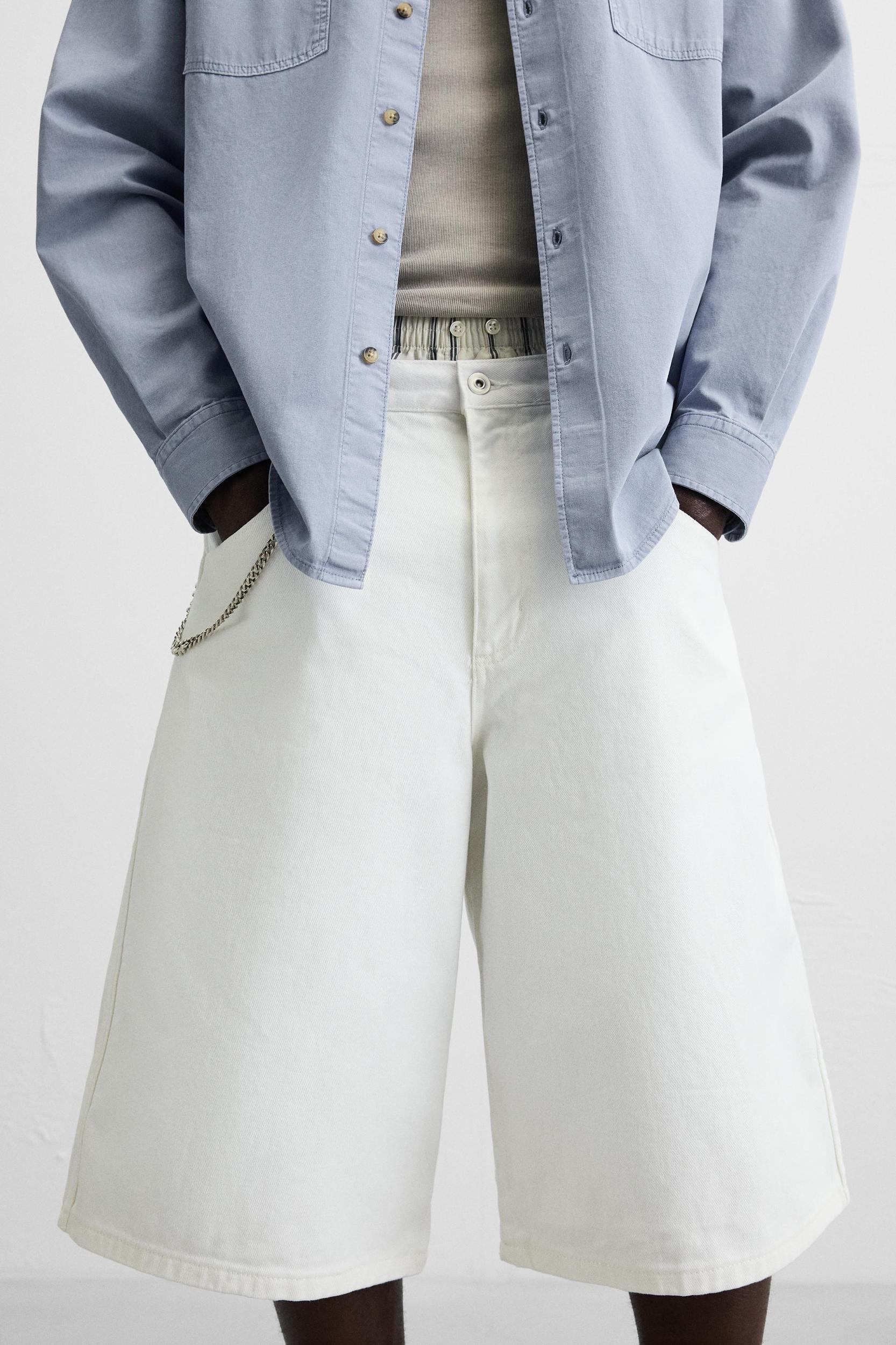 OVERSIZED FIT DENIM BERMUDA SHORTS Product Image