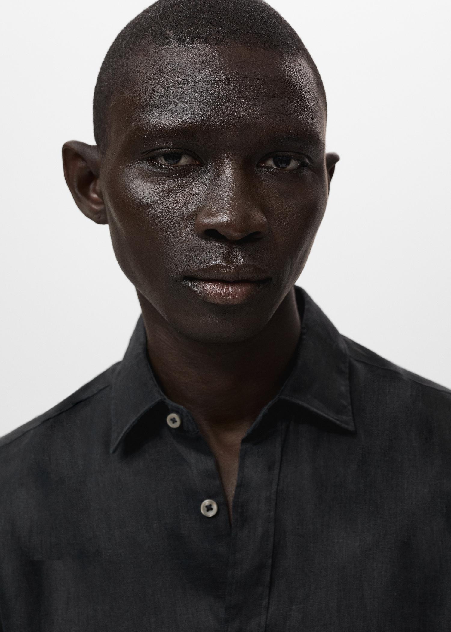 Linen 100% shirt - Men | MANGO USA Product Image