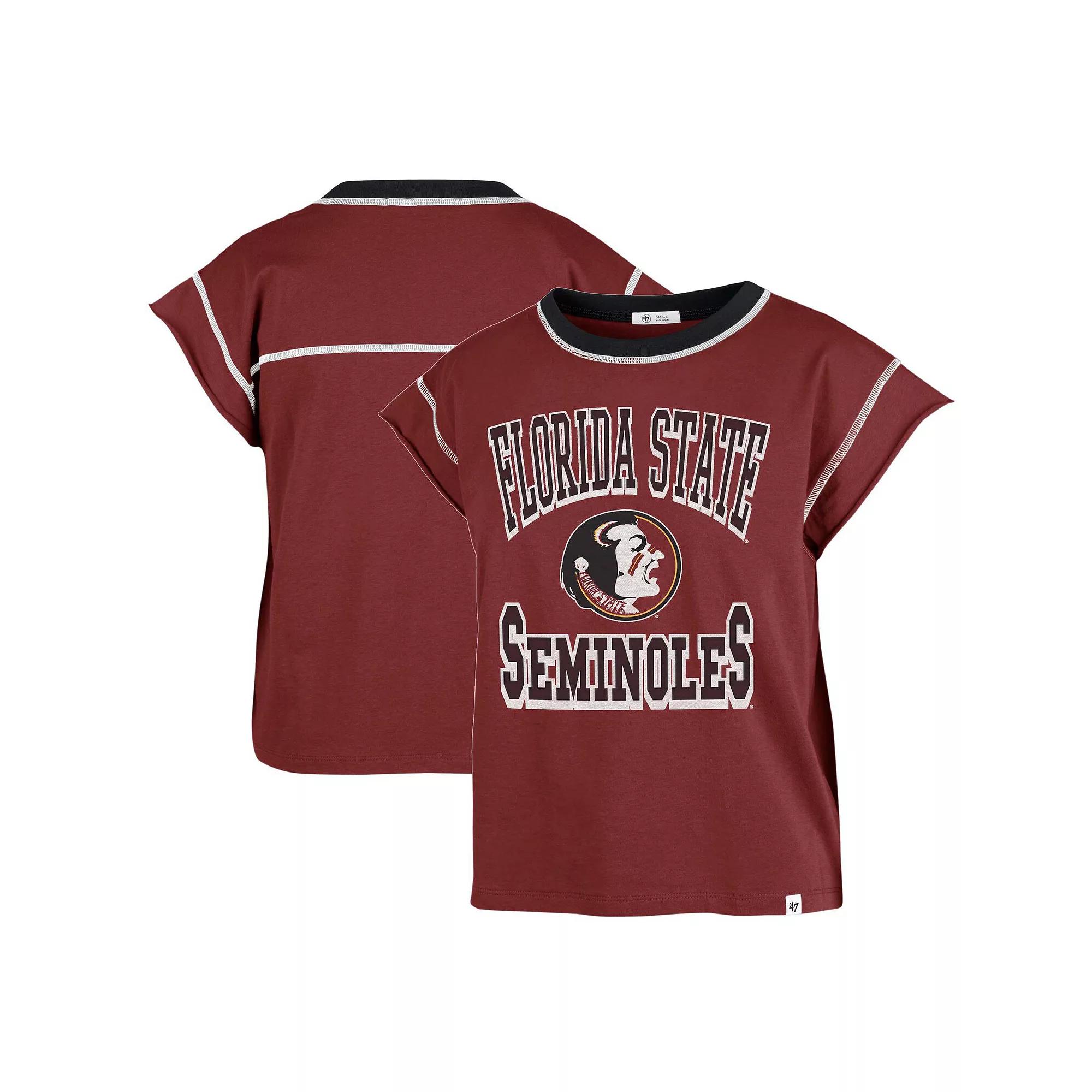 Women's '47 Garnet Florida State Seminoles Sound Up Maya Cutoff T-Shirt, Size: Small, Red Product Image