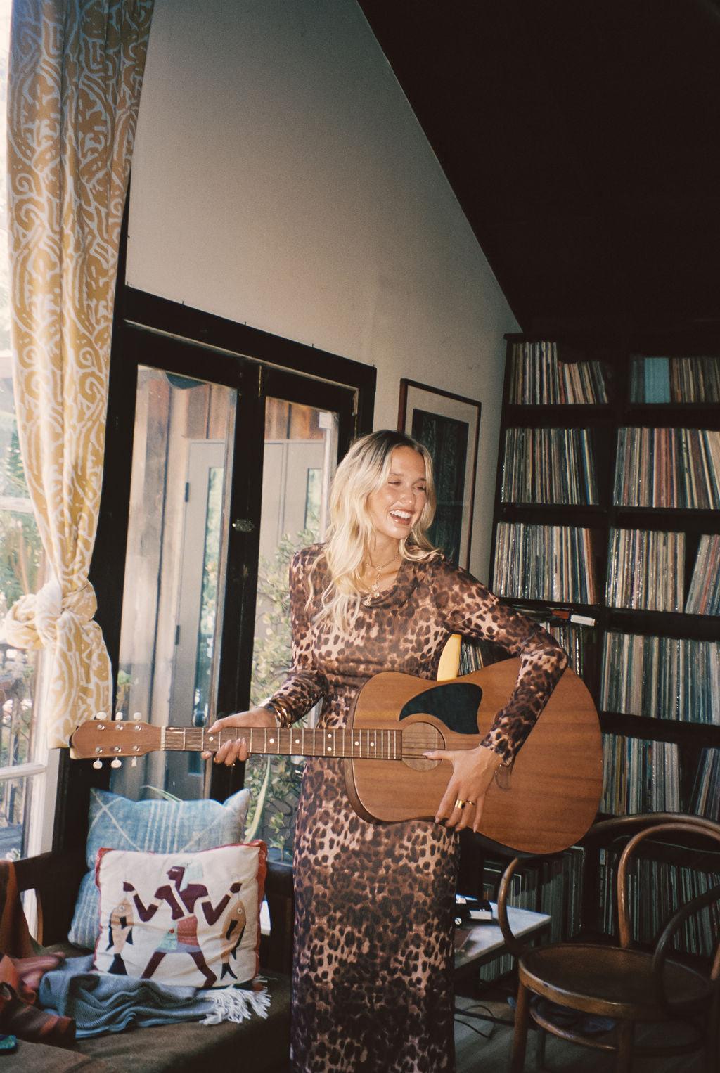 Casanova Leopard Mesh Maxi Dress Product Image