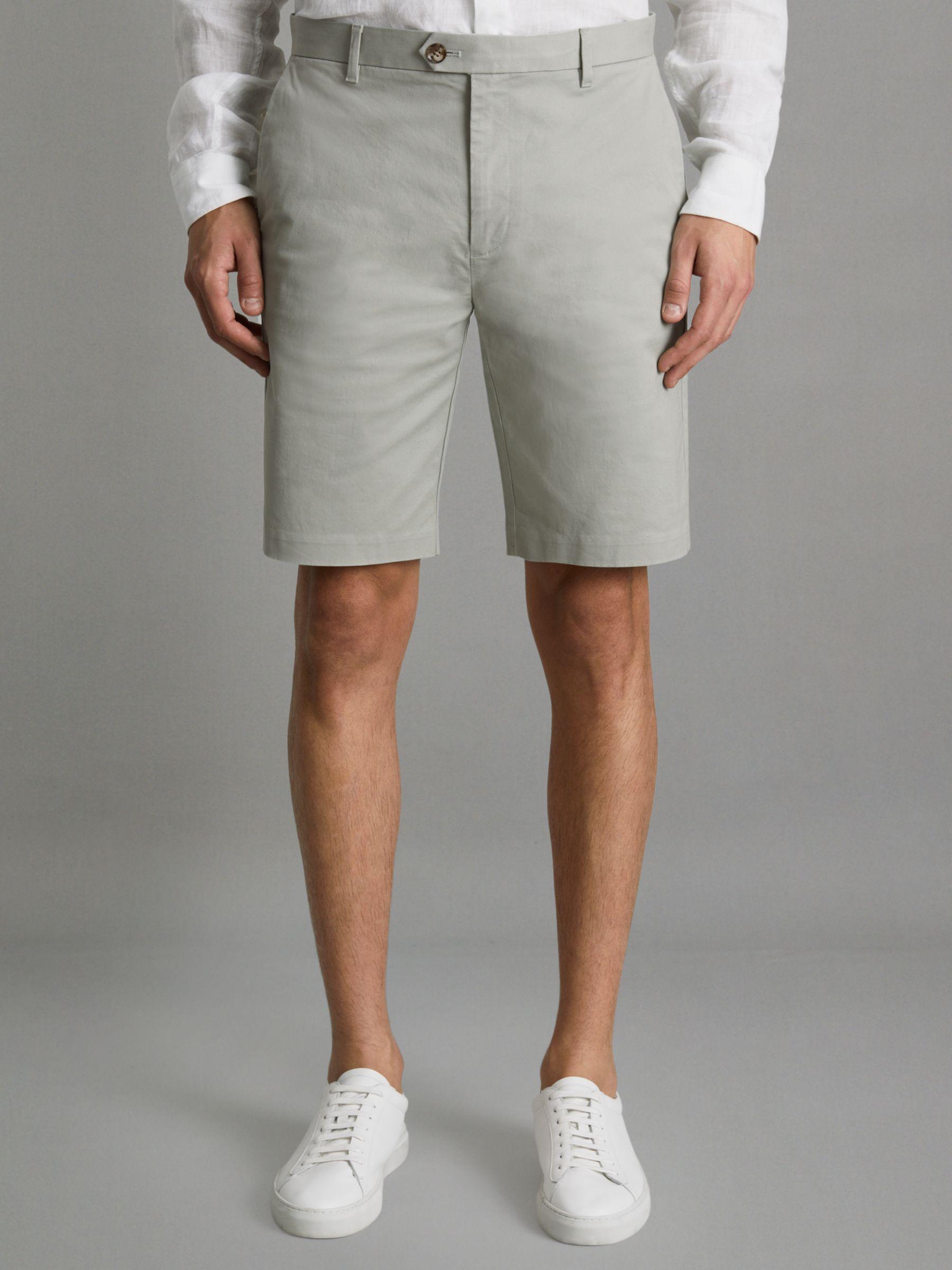 Modern Fit Cotton Blend Chino Shorts in Soft Sage Product Image