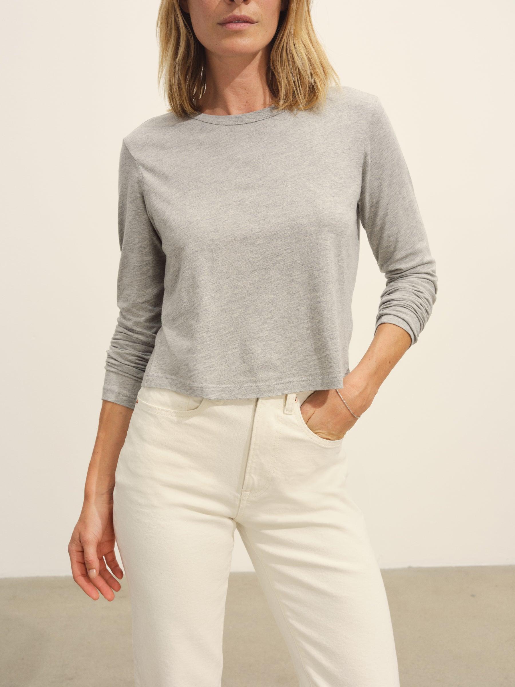 Graphite Pima L/S Boxy Crew Product Image