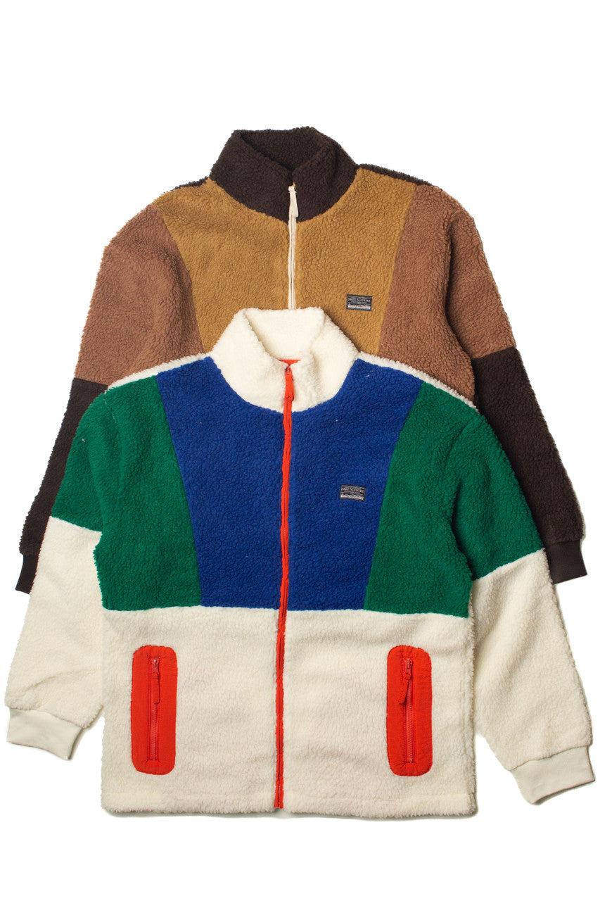 Zip Up Colorblock Sherpa Jacket Product Image
