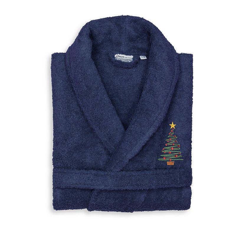 Linum Home Textiles Turkish Cotton Terry Embroidered Christmas Tree Bathrobe, Adult Unisex,  Product Image