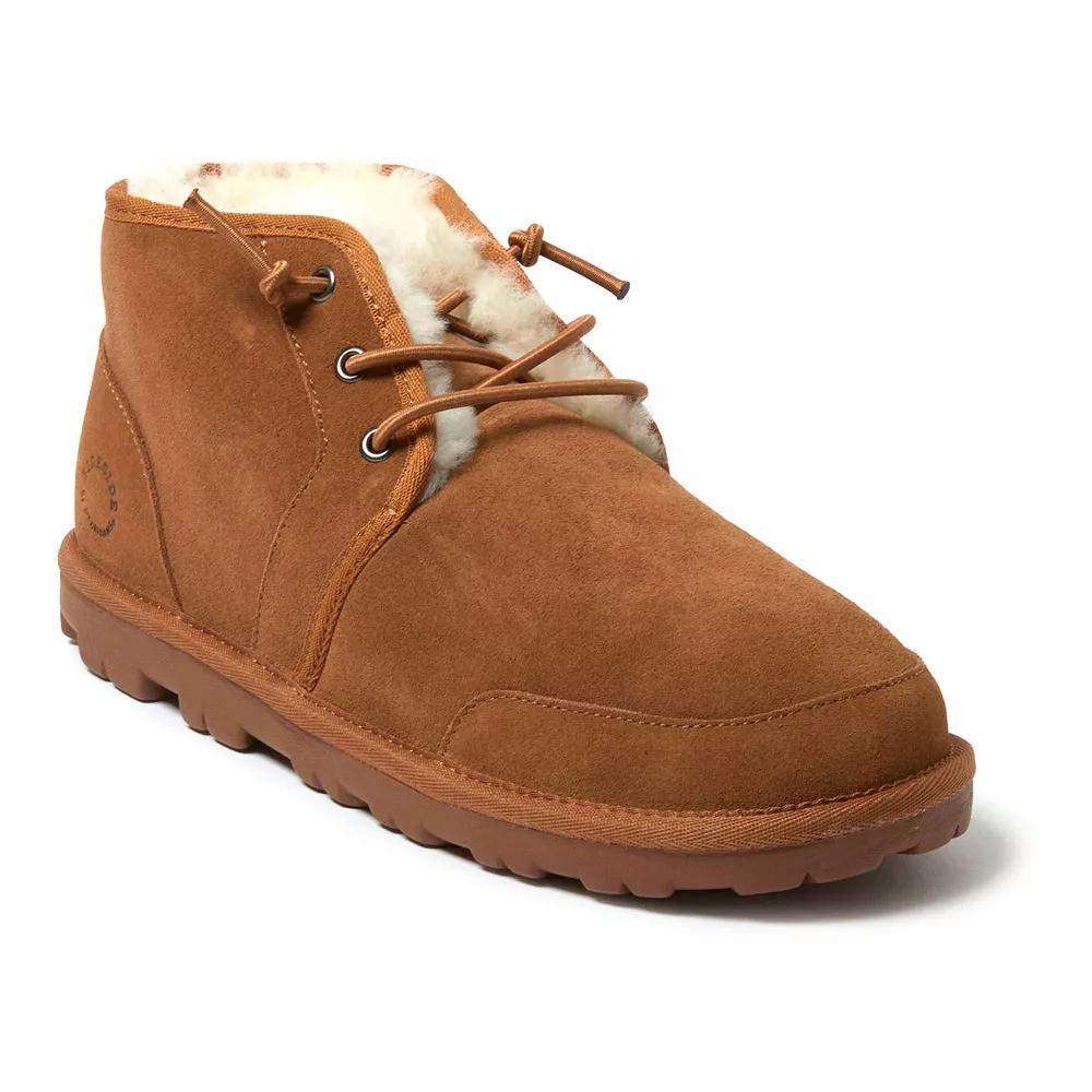 Fireside by Dearfoams Mens Shepparton Lace-Up Bootie Slippers Brown Product Image