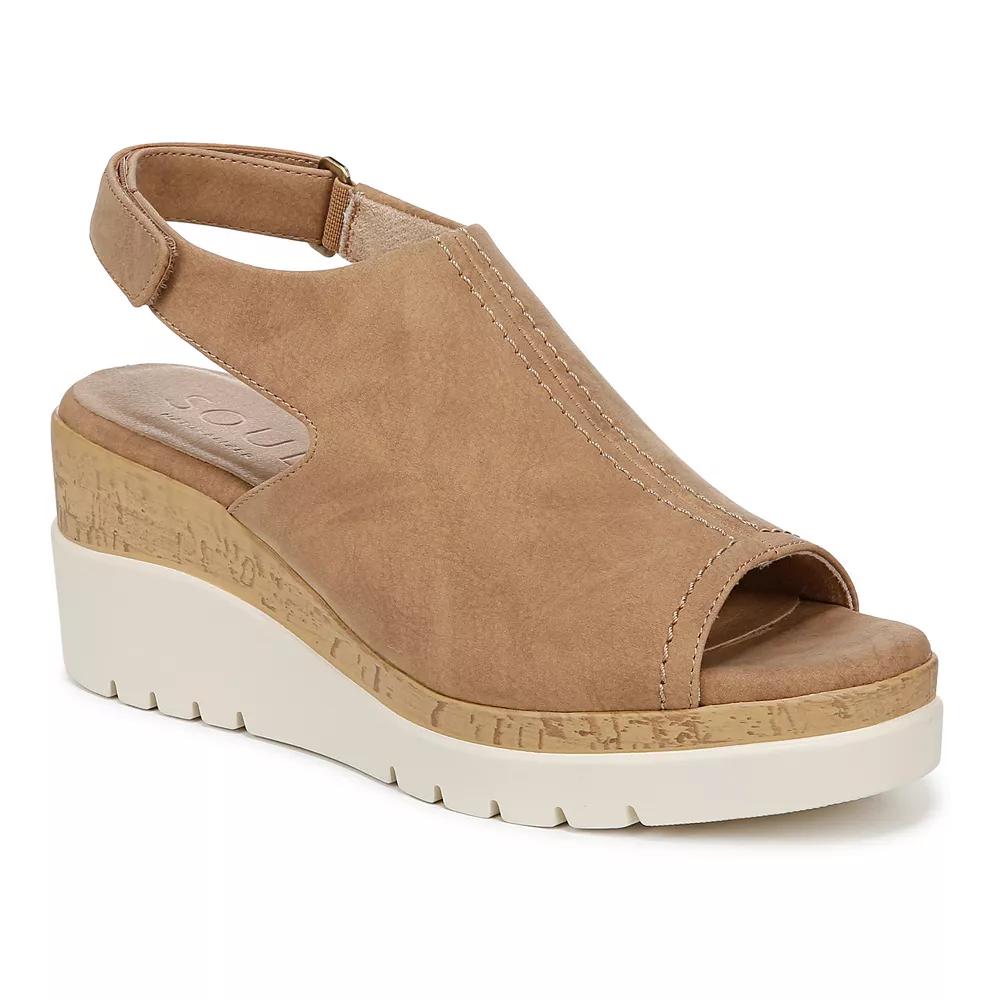 SOUL Naturalizer Giselle Women's Wedge Slingback Sandals, Size: 11, Brown Product Image