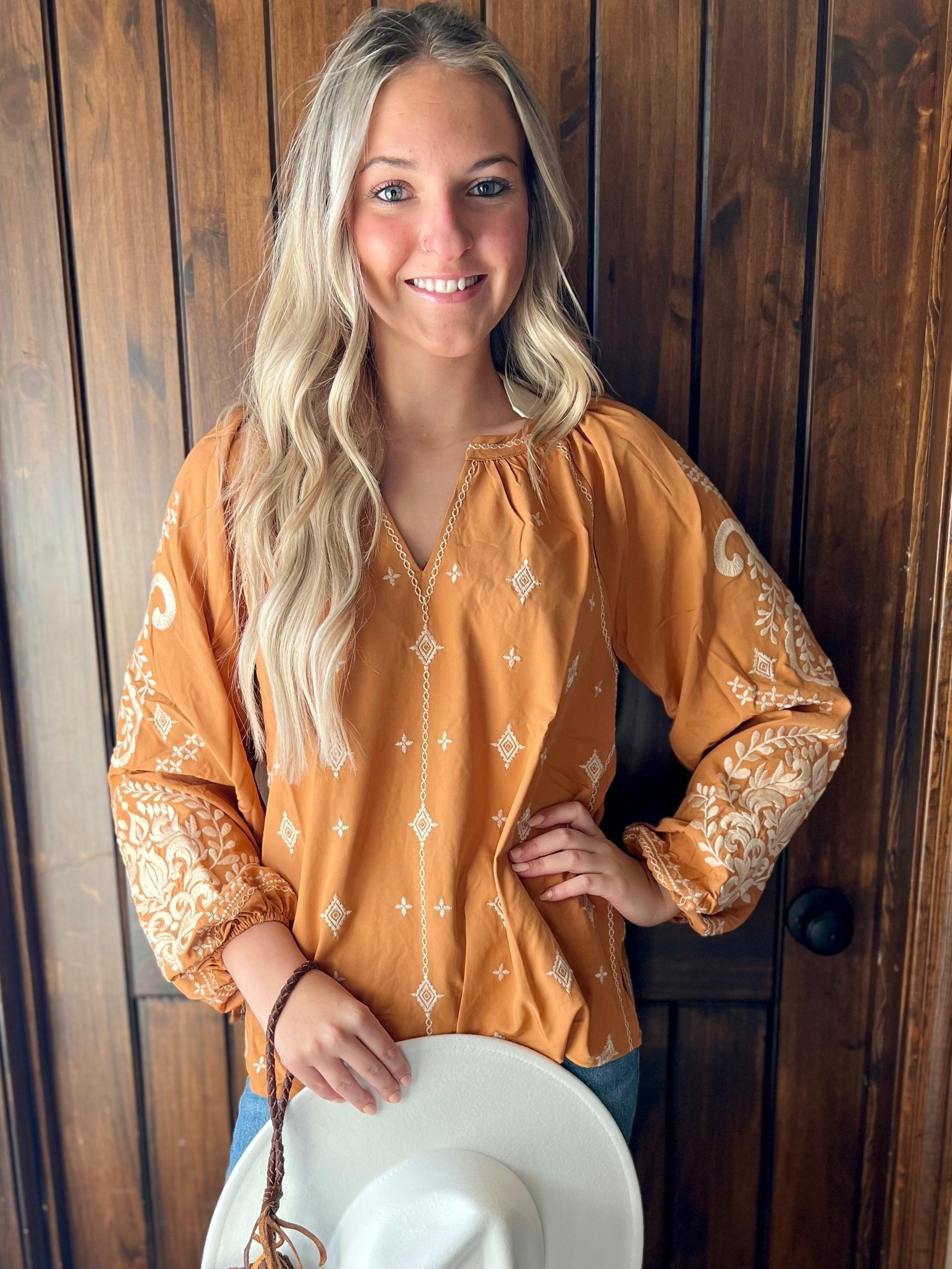 Embroidered Sunrise Top* Product Image