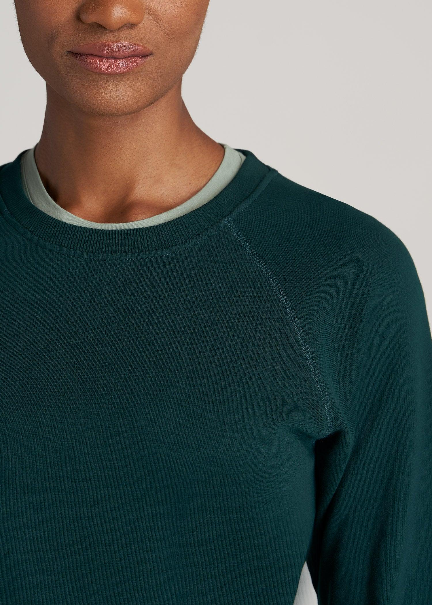 Wearever French Terry Women's Tall Crewneck Sweatshirt in Emerald Female Product Image