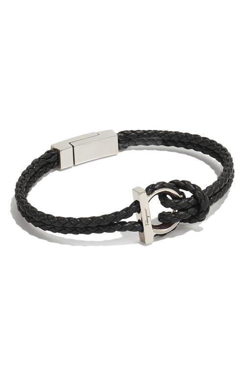 FERRAGAMO Men's Braided Leather Bracelet Product Image